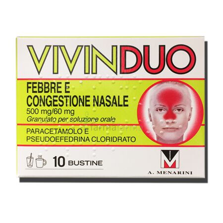 VIVINDUO FEBBRE E CONGESTIONE NASALE*orale 10 bustine 500 mg + 60 mg image not present
